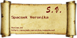 Spacsek Veronika névjegykártya